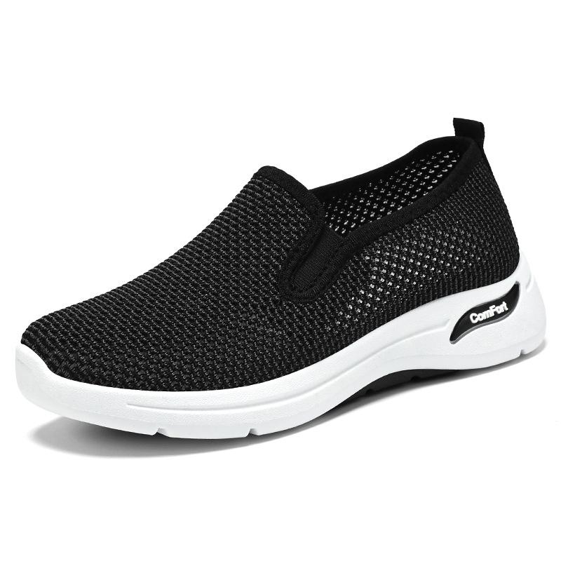 Old Beijing Cloth Shoes Women's Shoes One-pedal Casual Shoes Summer Fly-woven Shoes Soft-soled Breathable Mesh Shoes Comfortable Mother Shoes