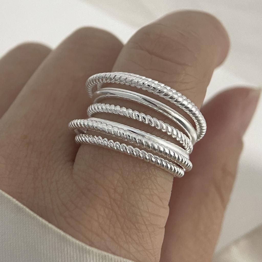 925 Sterling Silver Rings for Women Couple Minimalist Handmade Simple Wide Big Heart Ring Party Jewelry Gift Prevent Allergy