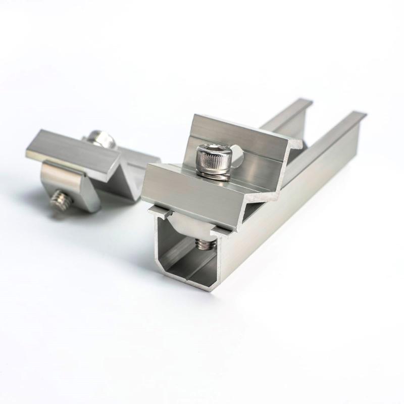 Aluminum Solar Panel End Clamps with Not Slip Grooves Roof Mount Solar Brackets for 30 to 35mm Frame Cabin Marine