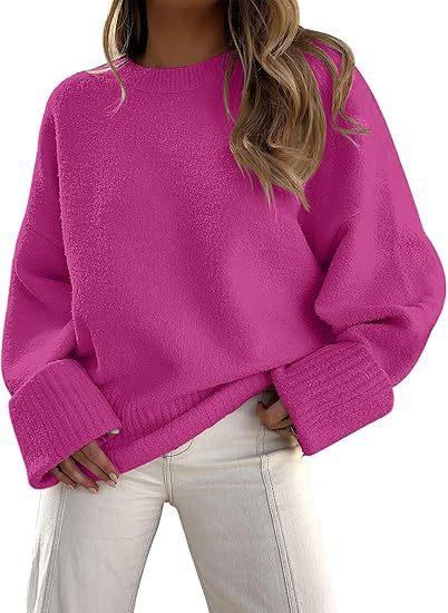 Knitted Autumn and Winter European and American Versatile Street Style Round Neck Pullover Loose Women's European Certification