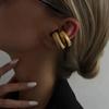 Salircon 1PC Trendy Hip-Hop Stainless Steel C-shaped Non Piercing Clip Earring Women Simple Gold Color Ear Accessory Jewelry