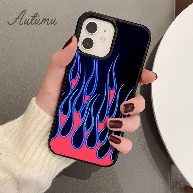 Flame Phone Case for iPhone 11 12 13 14 Pro Max Mini X XR XS SE 2020 5 6S 7 8 Plus Samsung Galaxy S21 S22 Cover Shell