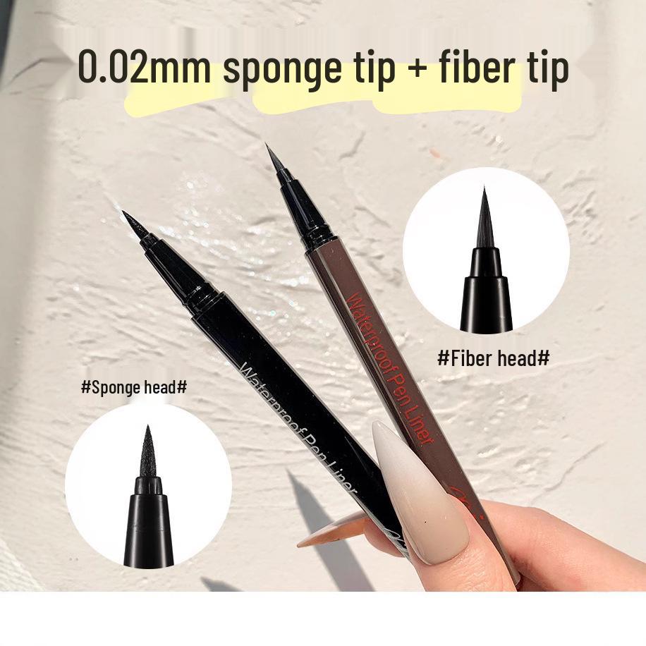 Xixi Waterproof Eyeliner Pen - Beginner-Friendly, Non-Smudging, Long-Lasting Brown/Black with Fiber Sponge Tip.