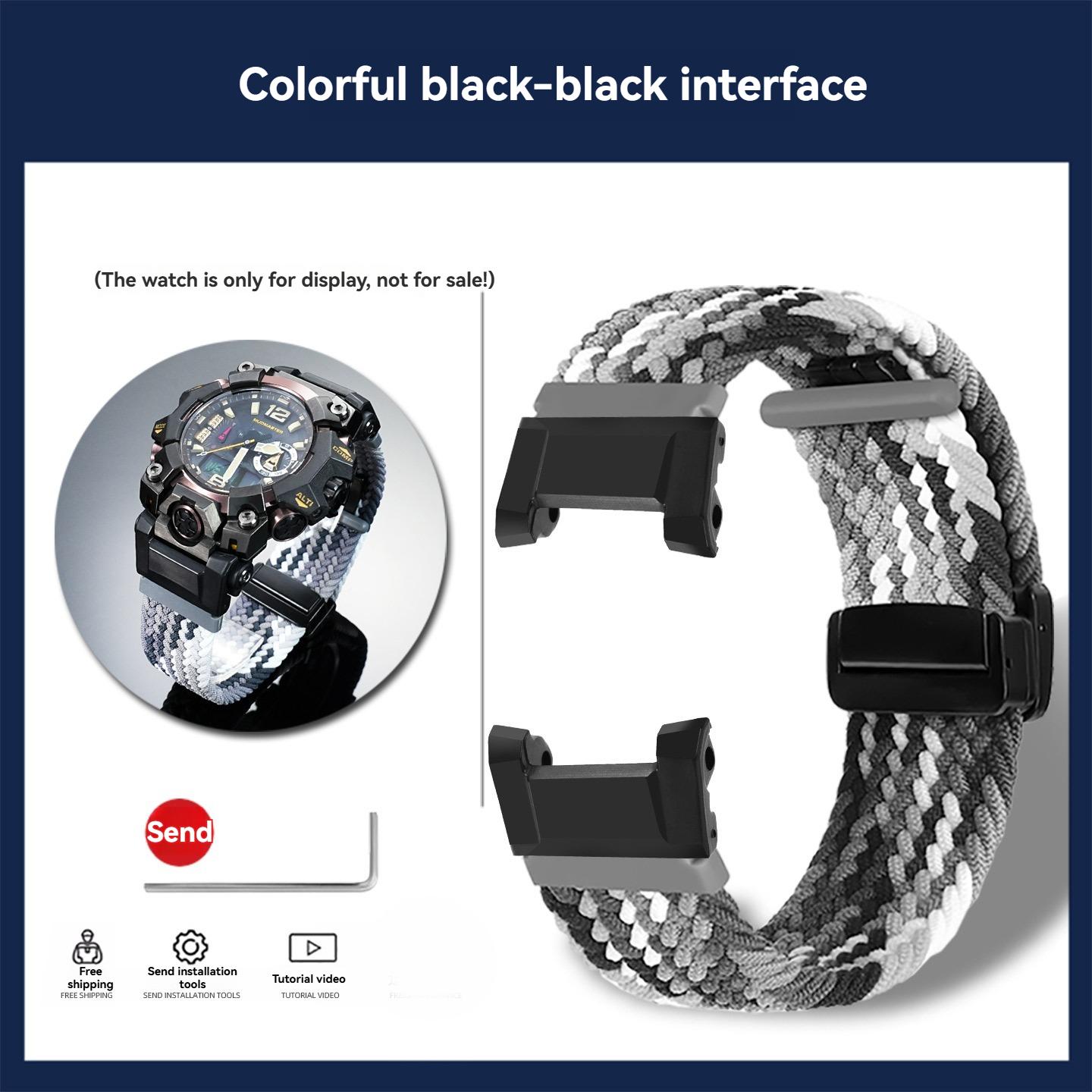 

GWG-B1000 Elasticity nylon Strap For Casio G-SHOCK 5713 Big Mud King Third Generation GWG-B1000-1A4 modified fabric Watchband For GWG-B1000