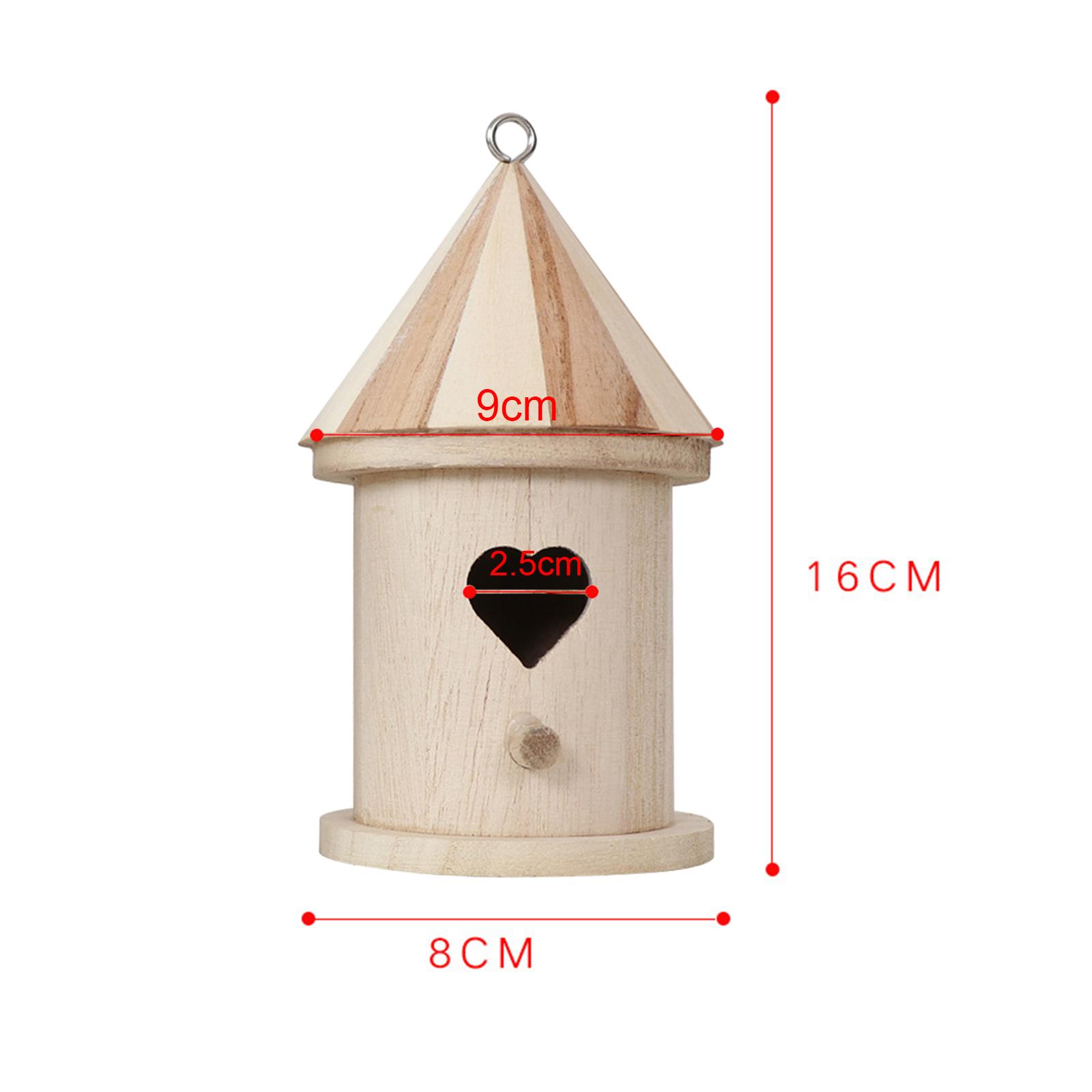 

Незаконченный деревянный скворечник, подвесной скворечник, кормушка для птиц на открытом воздухе с шестом, подвесной домик для птиц в саду, украшение для патио