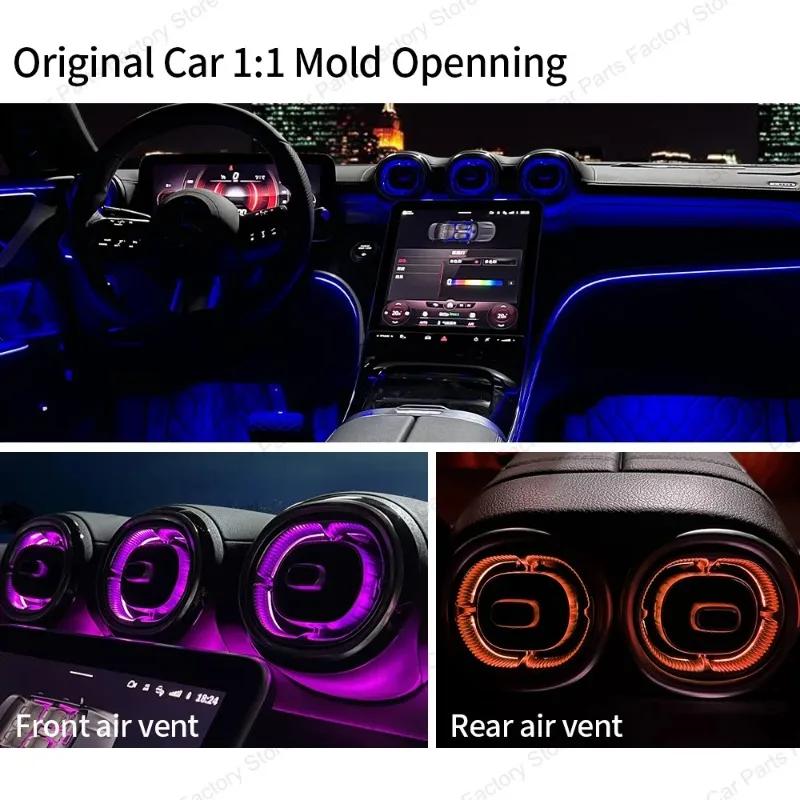 Hot Interior Mouldings 64 Colors Air Vent Ambient Light for Mercedes-Benz C-Class W206 2022 X254 Car RGB Turbine Air Conditionin