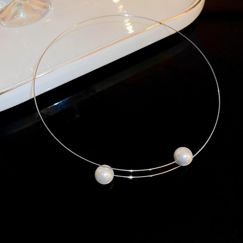 Irregular Cross Pearl Collar Versatile High Sense Fashion Clavicle Chain French Vintage Light Luxury Necklace Women