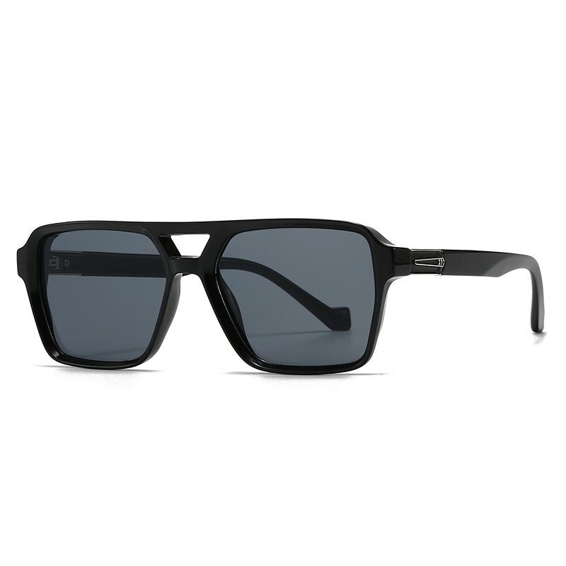 New Fashion Double Bridges Square Sunglasses Women Retro Rivets Blue Shades UV400 Protection Gradient Sun Glasses