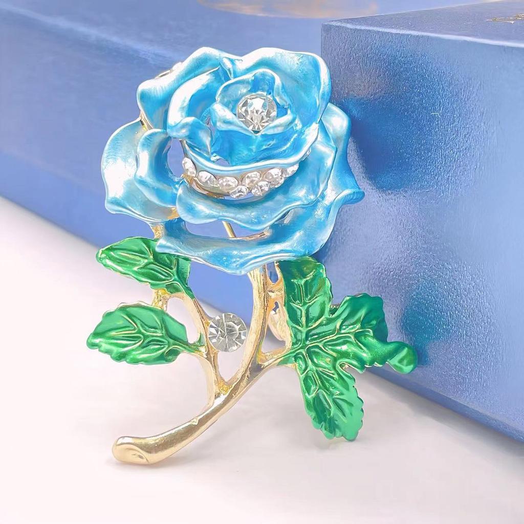 Rose Plant Enamel Brooch Alloy Badge Fashion Accessory for Clothing Backpack and Hat Decoration Daily Casual Wear