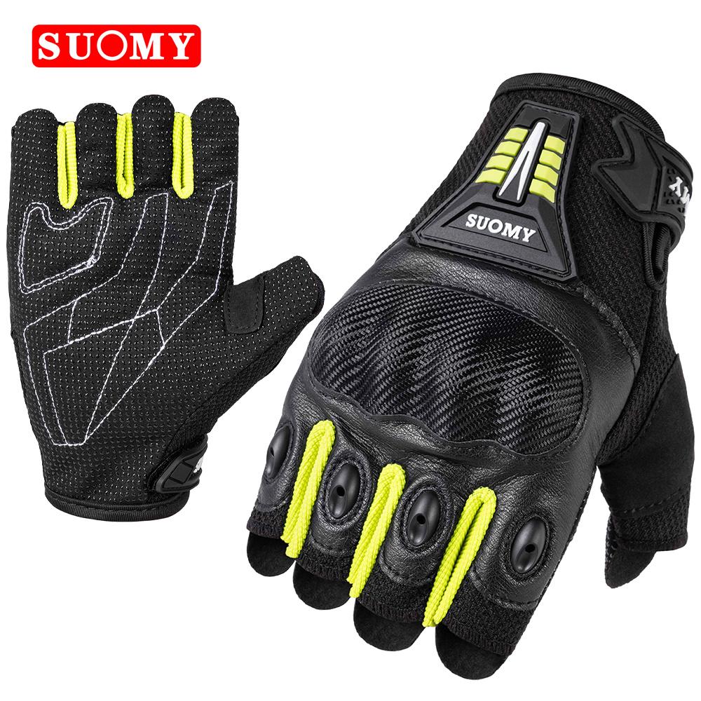 SUOMY Summer Men Half Finger Motorcycle Gloves Women Red Non-slip Motocross Racing Fingerless Gloves Moto Biker Cycling Gloves