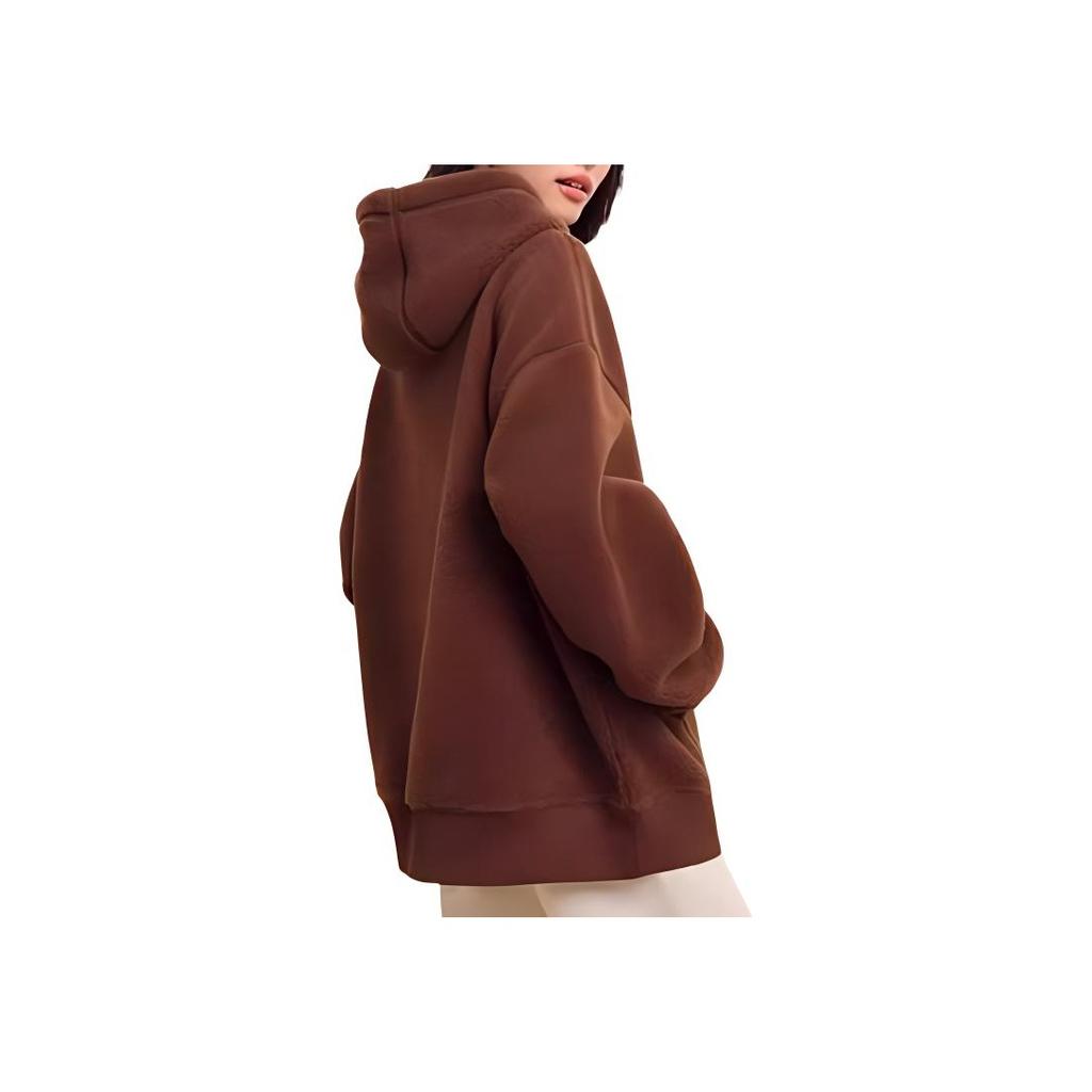 Fila Letter Print Hooded Sweatshirt Unisex Tops Khaki F11U339203F-DK