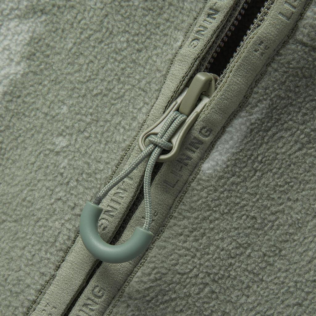 Li-Ning Fitness Series Infrared Warmth Anti-Static Outdoor Cycling Climbing Fitness Zip-Up Hooded Jacket Men Jackets Dark-Green AFDU963-7