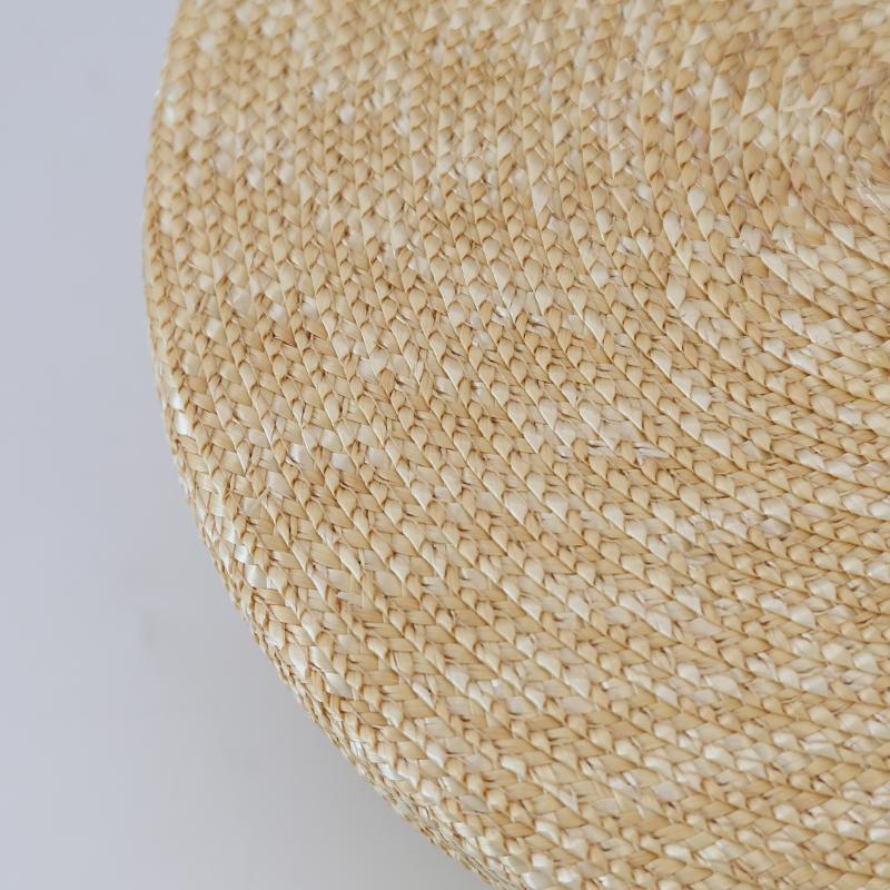 100% Natural Flat Straw Beret for Men Women Summer Beach Party Tablet Sun Hat Israel Islam Cap Japanese Hat
