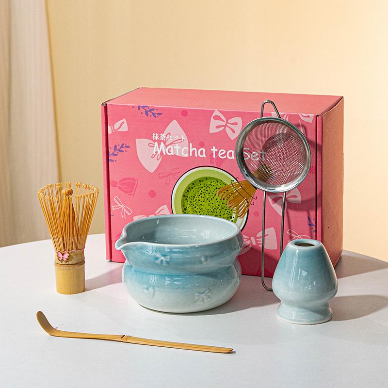 Matcha Set Matcha Whisk Set, Ceramic Matcha Set 5 Pcs Matcha Kit For Matcha Lovers Matcha Kit синий