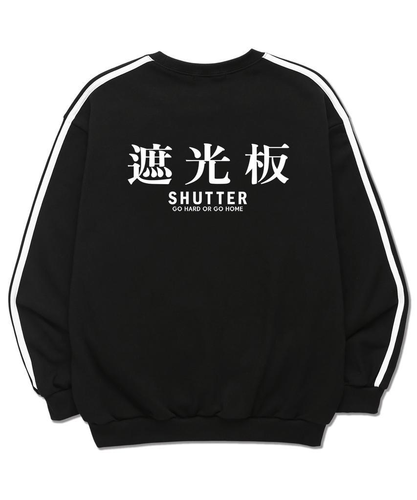 SHIRTER Text Logo Ver.2 Sleeve Tape Sweatshirt (Sls019) Black