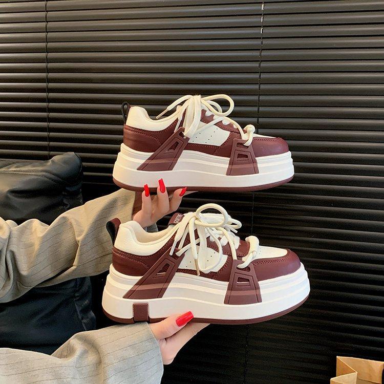 Leather little white shoes women's thick-soled heightening sports and leisure board shoes winter 2025 new soft-soled warm cotton shoes