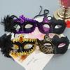 2 Stück Paarmasken Sexy Bemalte Maskerade Maske Venedig Feder Blume Party Maske Hochzeit Karneval Aufführung Kostüm Abschlussball
