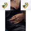 Chic Retro Black Gold Heart Bird Ring For Women Adjustable Fashionable Accessory
