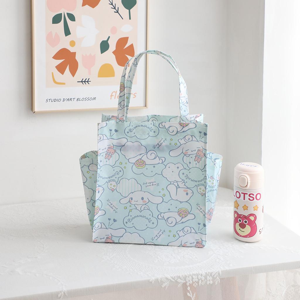 Cartoon Bento Box Bag With Side Pocket Oxford Fabric Multiuse For Kids And Teens