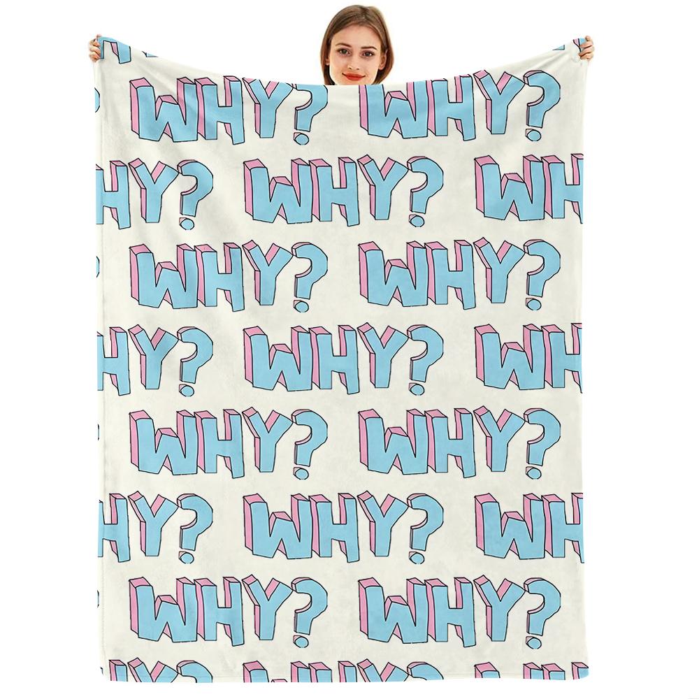 White Snow Bubble Cartoon Anime Print Flannel Blanket Soft Warm Throw for Kids Bedroom Sofa Christmas Office Car