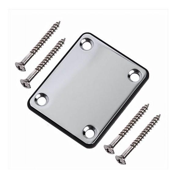 Silver Black Steel Neck Connection Plate for ST Electric Guitar