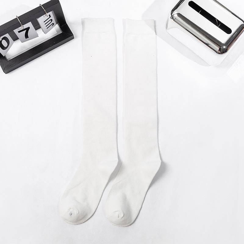 Pair With Loafers And Socks Fashionable And Versatile Black And White Socks Four Seasons Regular Solid Color Cotton Socks, Trendy Student Socks