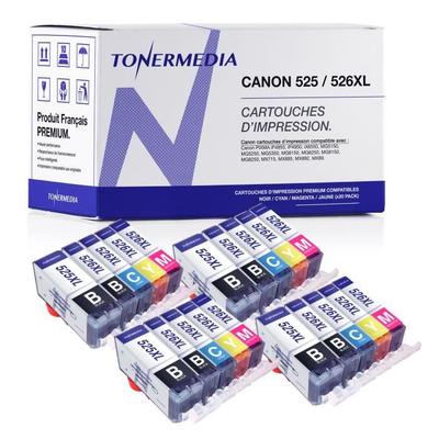 TONERMEDIA - x20 CANON PGI-525 CLI-526 Kompatibel mit Canon PIXMA MG5250 MG6250 MG5350 MG6150 MX895 iP4800 MX715 MG5300 IX6250 iP4840
