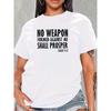 European Size Women's Isaiah 54:17 Verse T-Shirt - Short Sleeve Faith Top with Scripture Print, Round Neck Casual Tee, Suitable for Church