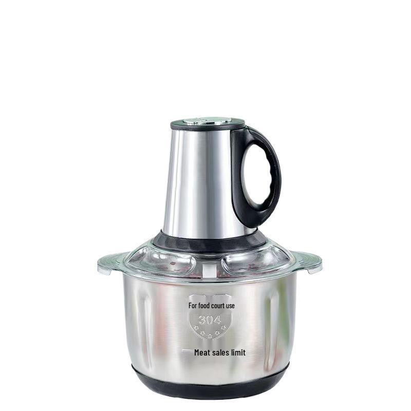 Elektrisk köttkvarn och matberedare i rostfritt stål med stor kapacitet och flera funktioner
