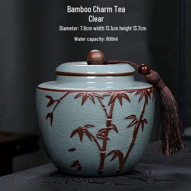 Retro Ge Ware Ceramic Tea Storage Jar