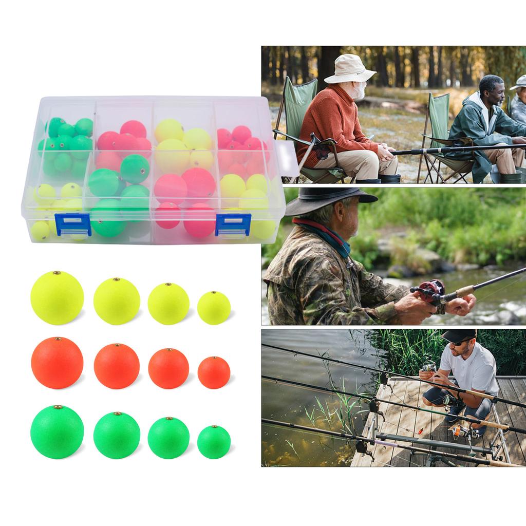 60Pcs Fishing Float Round Fly Fishing Bobber Float Tackle Fishing Bobber Fishing Float Bobbers Strikes Indicators Set