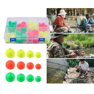 60Pcs/pack Fly Fishing Outdoor Tackle Fishing Bobber Float Set Fishing Float Set Plastic Round Shape Water Bubble Float