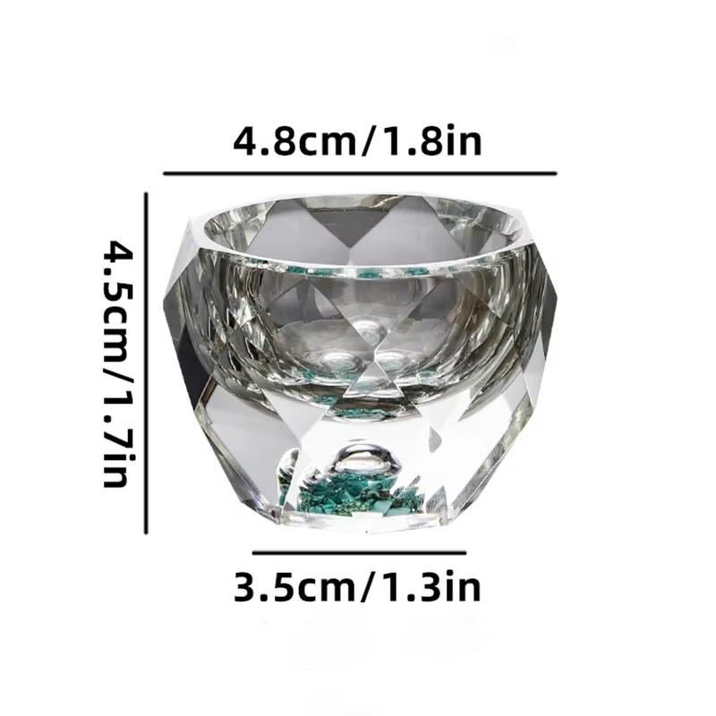 50ml Diamond Cutting Crystal Liquor Glasses for Whiskey Black Tea Double Bottom Glass Sake Soju Brandy Tea Cup
