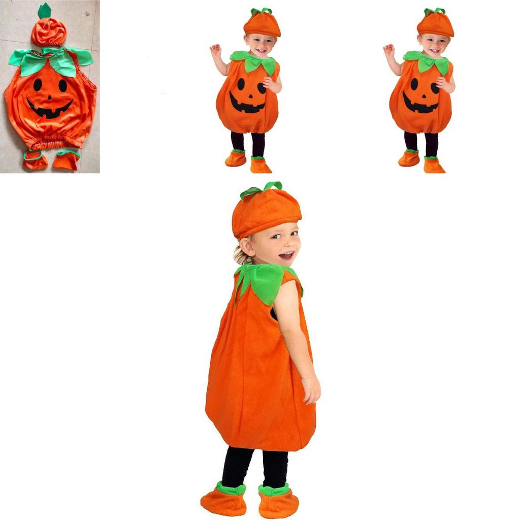 Adorable Kid Halloween Pumpkin Costume Set For Toddler Baby Cosplay Fun