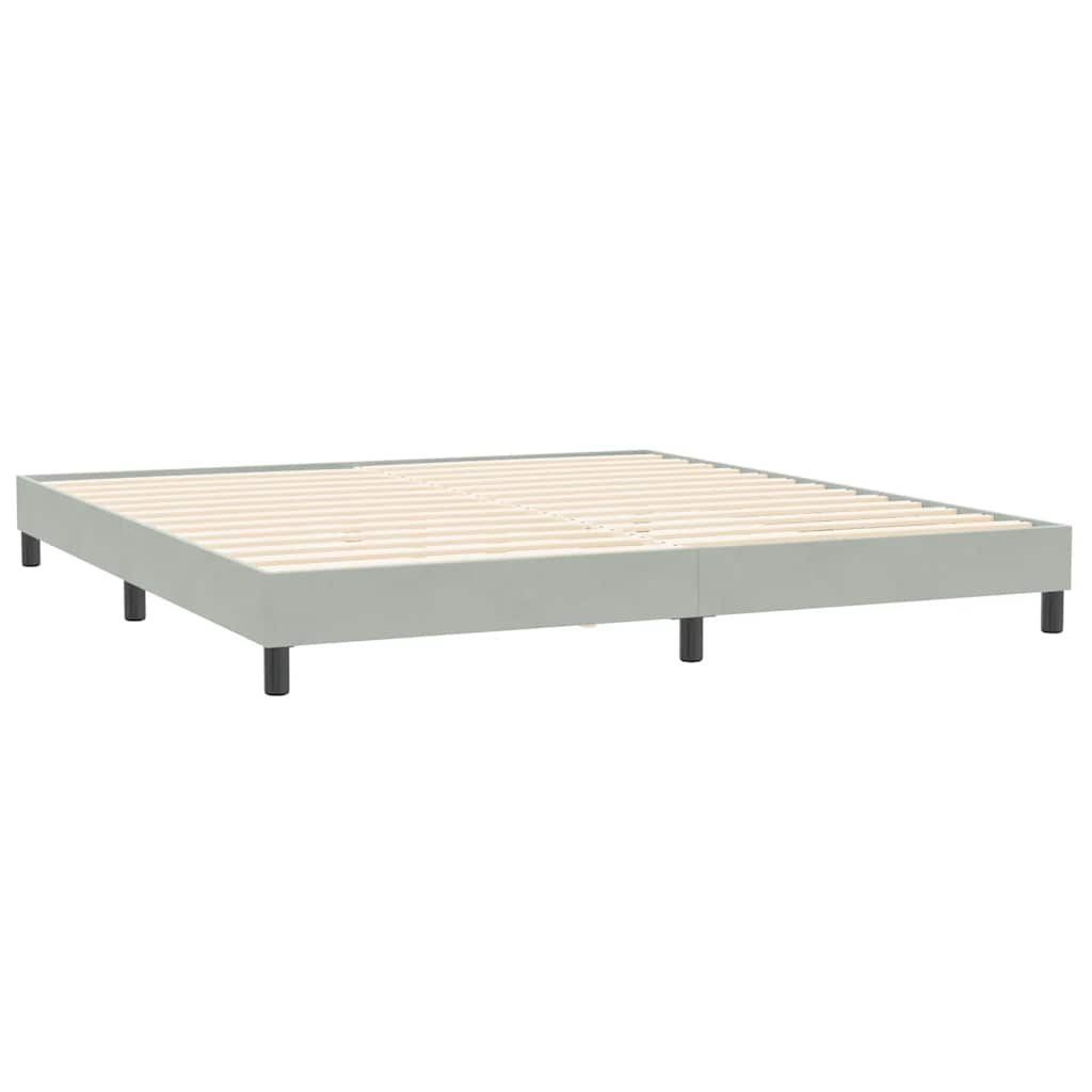 Box Spring Bed Without Mattress Light Gray 200 x 210 cm Velvet