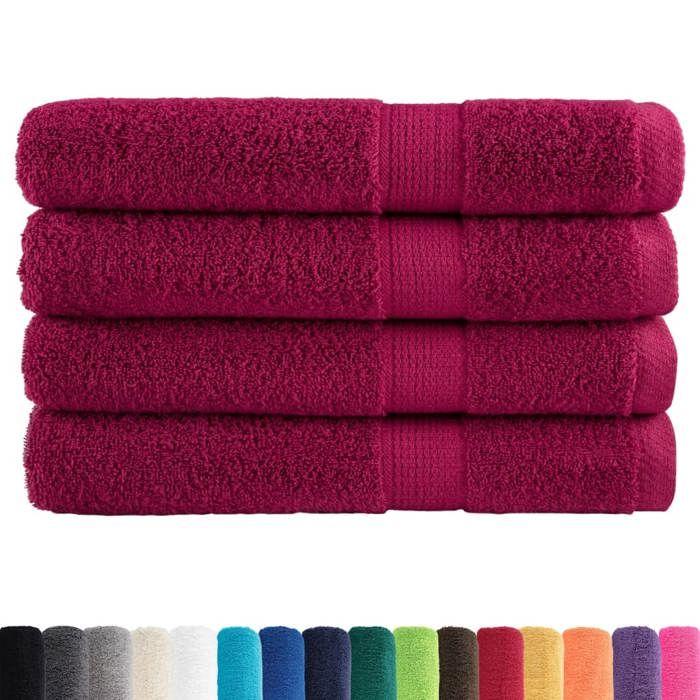 VidaXL Serviettes de Sauna de Qualité Supérieure 4 pcs, Paréos de Sauna, Draps de Bain, Serviettes de Douche Salle de Bain 137219