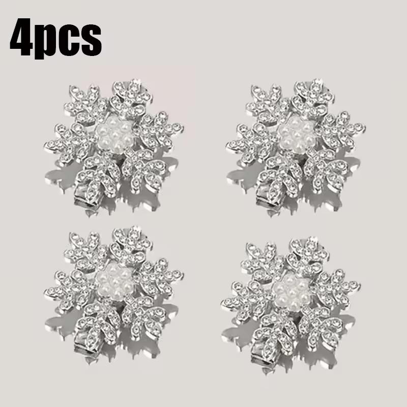 1/6pcs Christmas Hair Clips Snowflake Hairpins Sparkling Rhinestone Hair Clips for Women Festive Party Gift