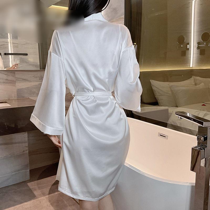 Silky Lace Deep V Nightgown - High-End Summer Sleepwear