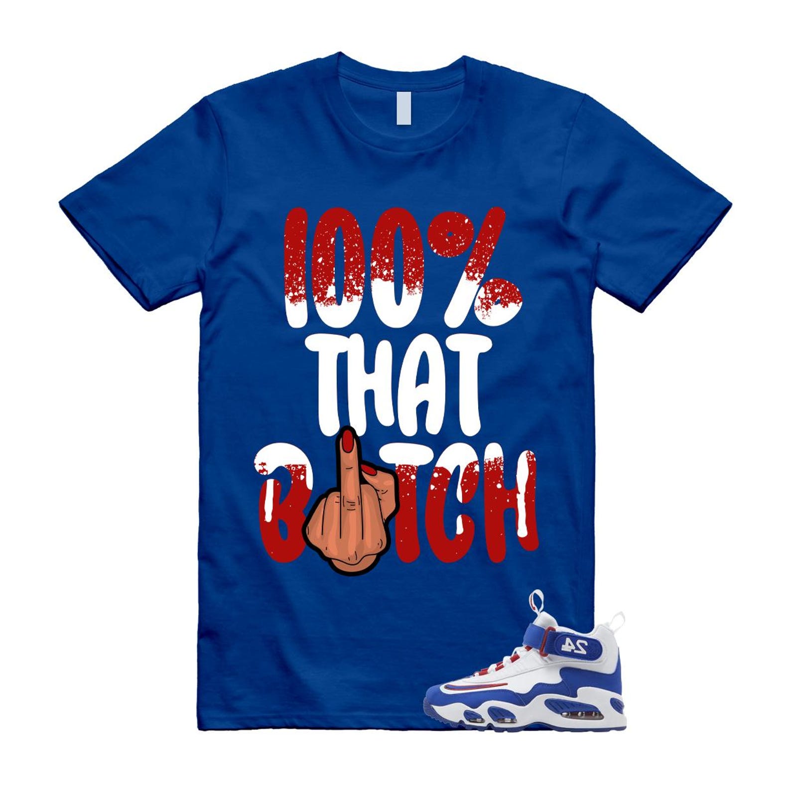 Air Griffey Max 1 USA White Blue Red T Shirt Match 100 4XL