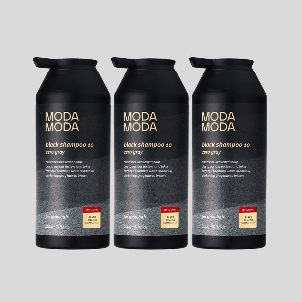 Zero Gray Black 10 Gray Hair Care 3rd Generation Shampoo 300g 3 Bottles