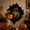 Festive Wall Art for Living Room Halloween Break-in 3D Decals, Illusion Effect Spooky Breaking Through Seasonal Home Accents Sticker, Horror