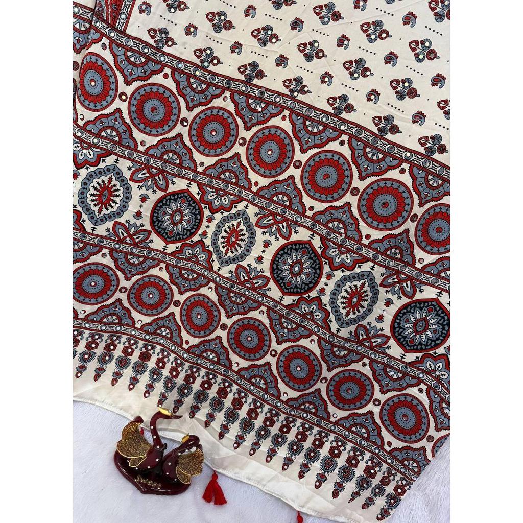 New Launch Designer Ajrakh Print Saree Collection