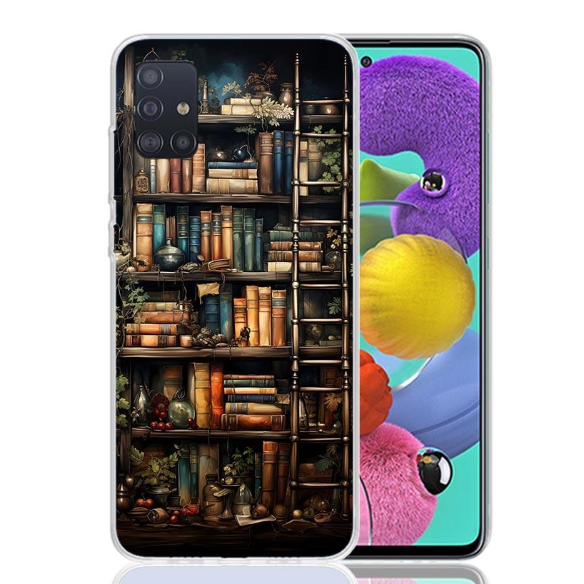 Read Books Illustration Reading Phone Case For Samsung Galaxy A52 A32 A22 A12 A02S A50S A30S A51 A31 AA71 Note 20 Ultra 10 S10 P