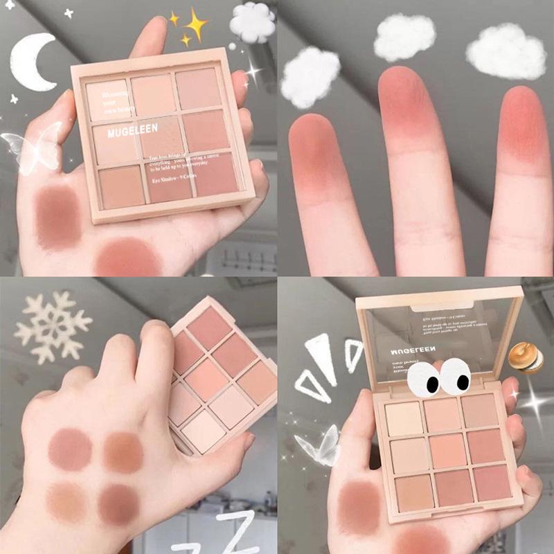 

Nine Colors Matte Milk Tea Eyeshadow Palette - Low Saturation, Perfect for Daily, Party, and Beginner Looks
