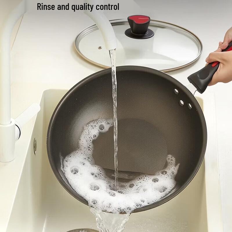 COOKER KING 34cm Non-stick Flat-Bottom Smokeless Wok