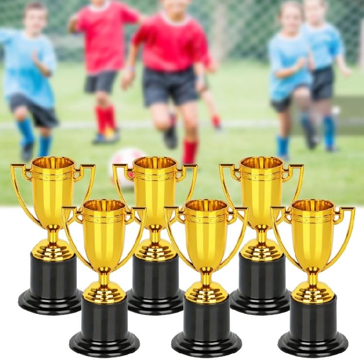 6Pcs Award Trophies Cups Soccer Medals Prize Cup Plastic Small Trophies Sports Meeting Reward Props Party Gifts Enduring
