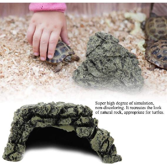 

Weiyirot Пещера-укрытие для рыб, Пещера-укрытие из смолы для черепах, Аквариумная пещера-укрытие для рептилий, Место для принятия солнечных ванн, Укрытие, Декорация, Украшение для аквариума,