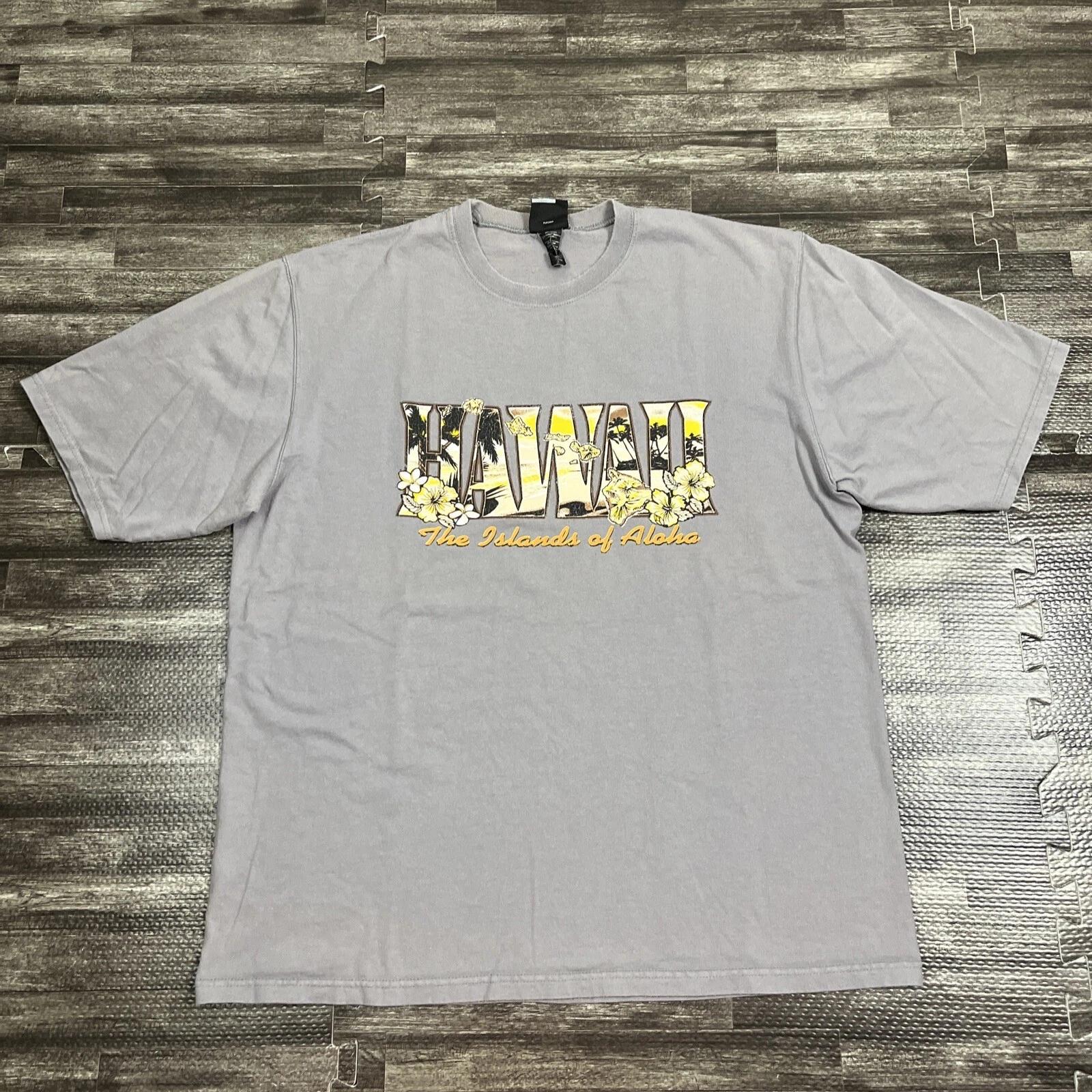 

Hawaii Islands Of Aloha Vintage Graphic Tshirt Grey Large Beach Travel S