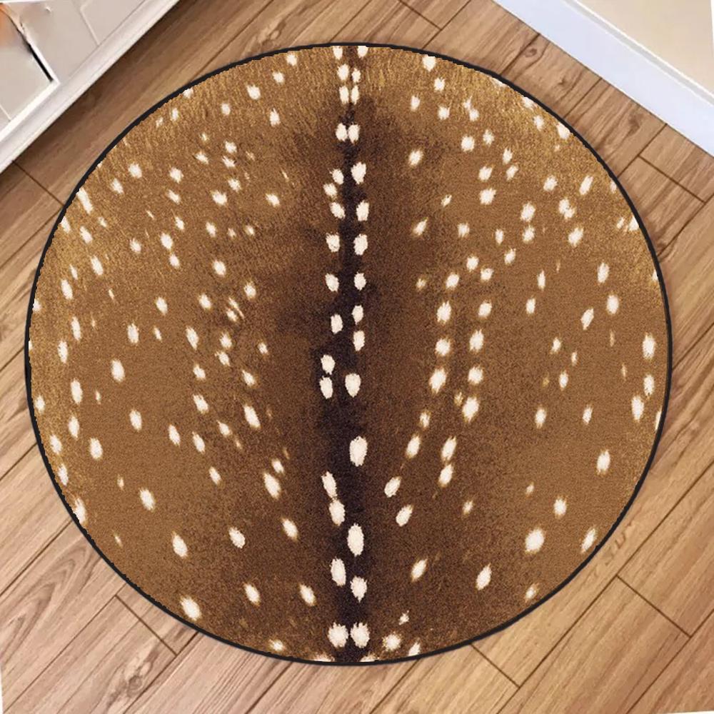 Print Round Rug – Leopard, Zebra  Tropical Floral Mix, Soft Non-Slip Mat for Living Room