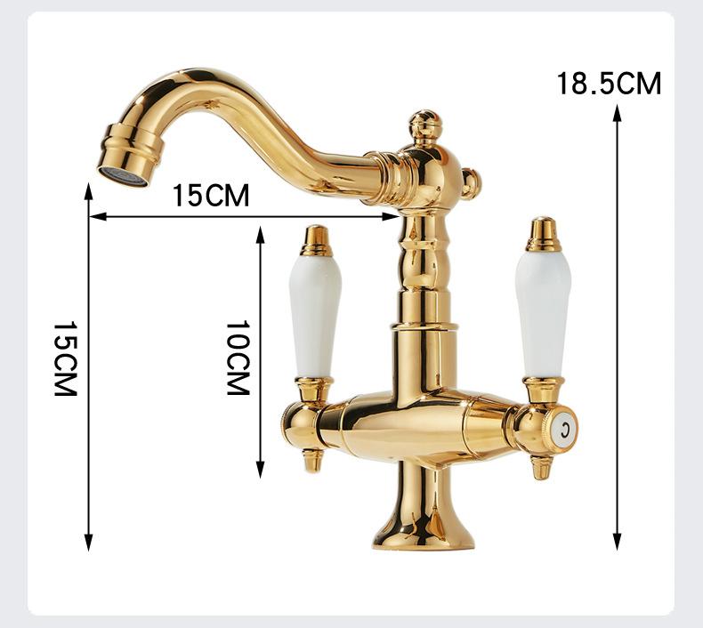 Basin Faucets Antique Brass Bathroom Faucets Industrial Style Sindle Hole Dual Handle Contemporary Water Mixer Tap  85537